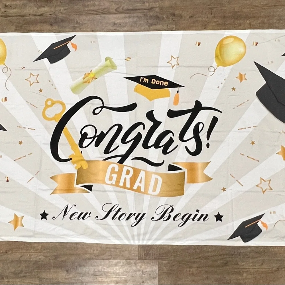 Graduation Season Congrats Grad Party Banner Size 45